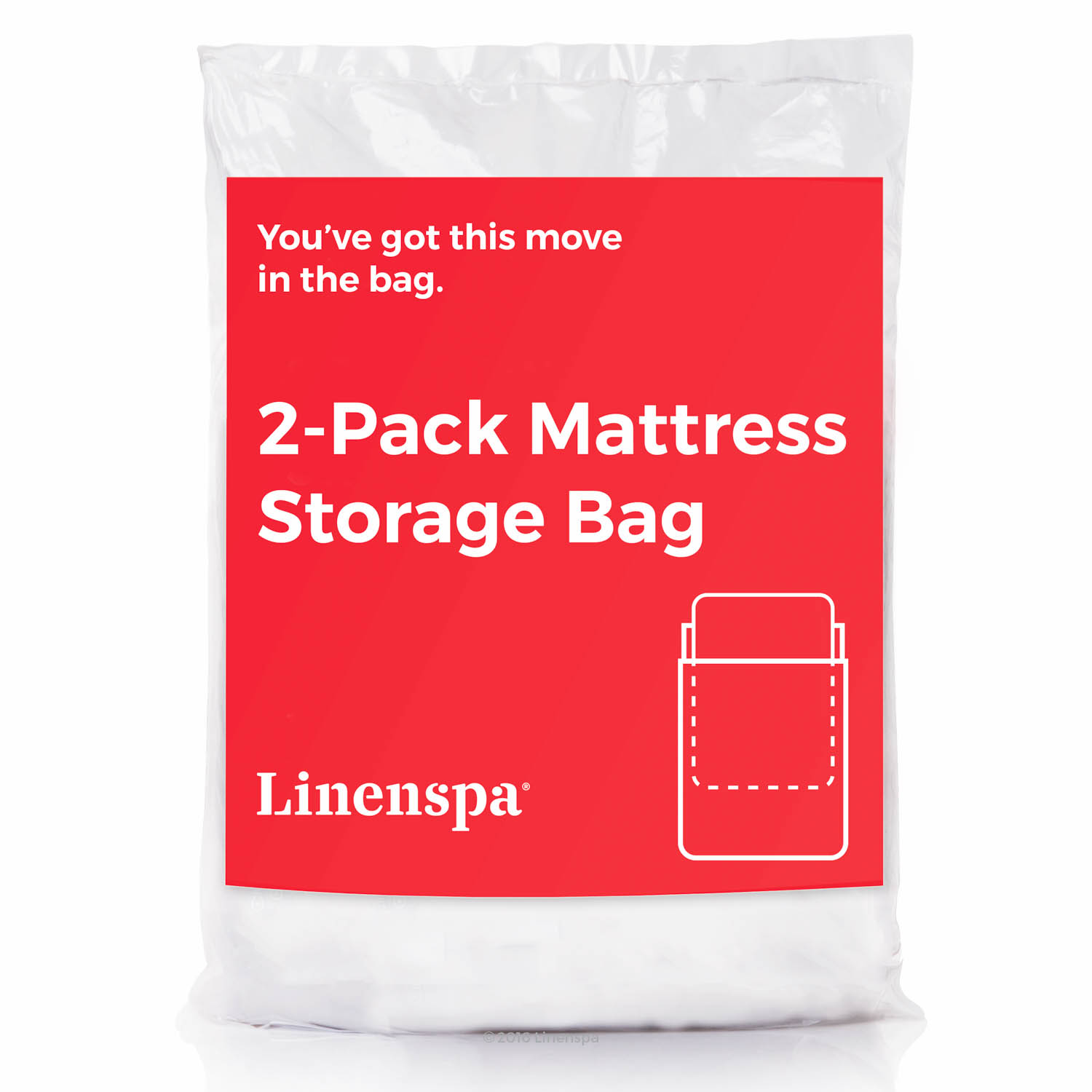Linenspa 2Pack Mattress Bags for Moving, Storage and Disposal