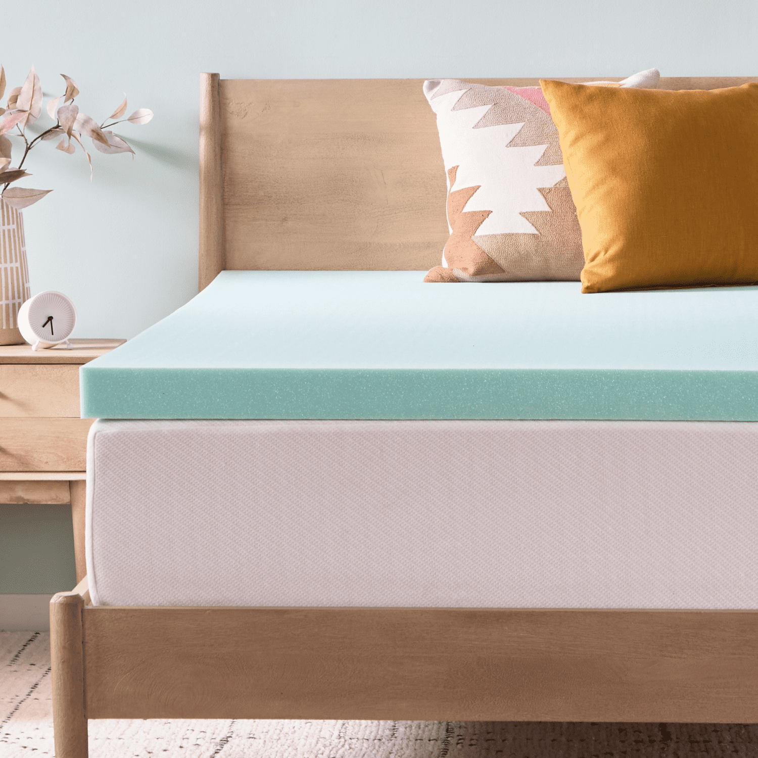 Linenspa 3" Cooling Gel and Green Tea Infused Memory Foam Mattress Topper, King