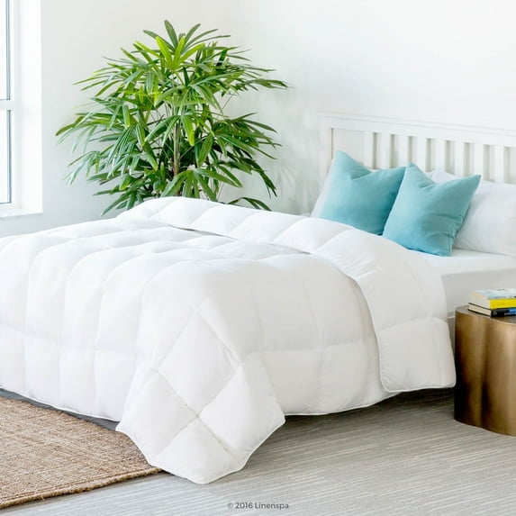 Linenspa All-Season Down Alternative Comforter, White, Full