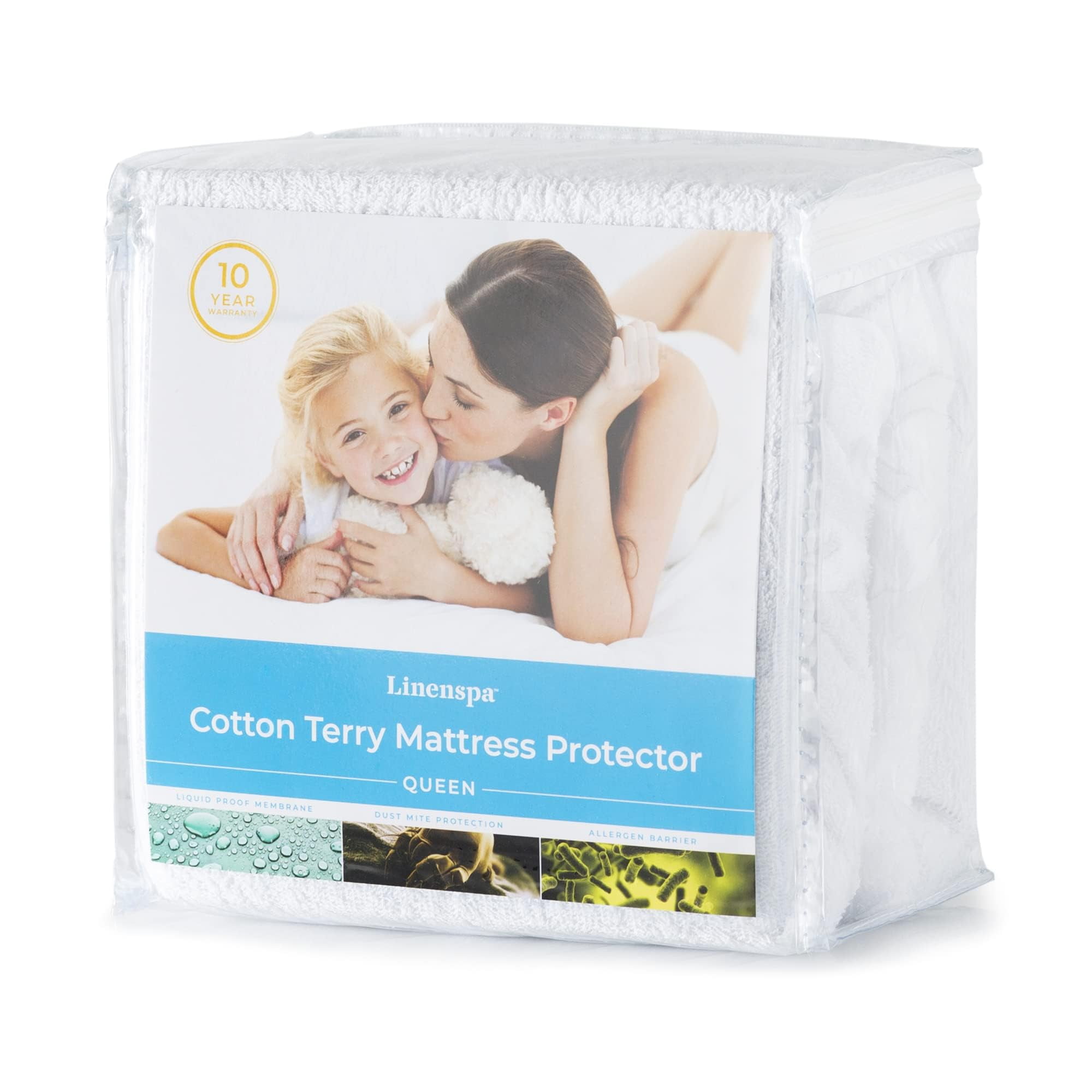 Linenspa Cotton Terry Waterproof Mattress Protector Top Protection