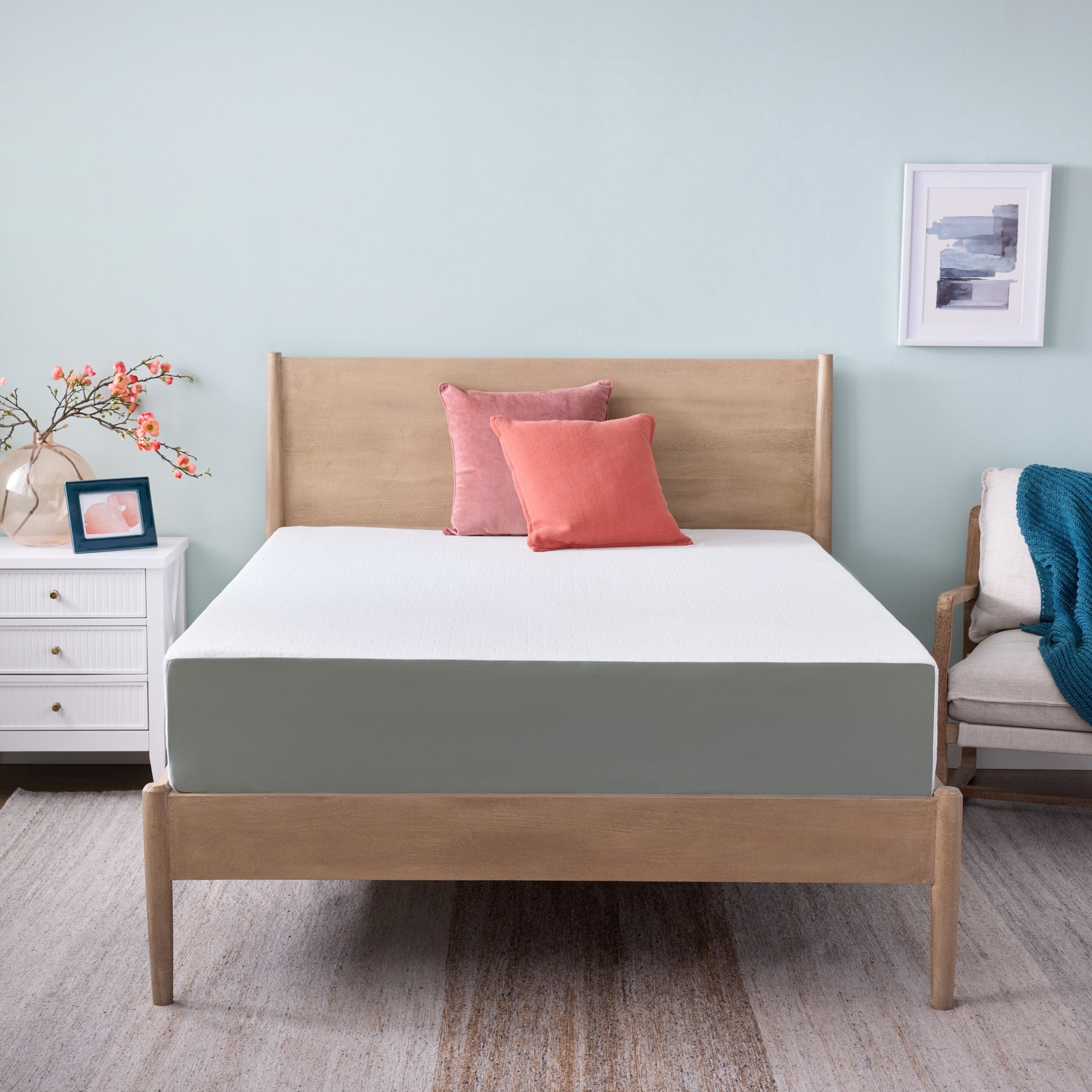 Linenspa Eden 12” Green Tea Memory Foam Mattress with Cooling Gel, Queen