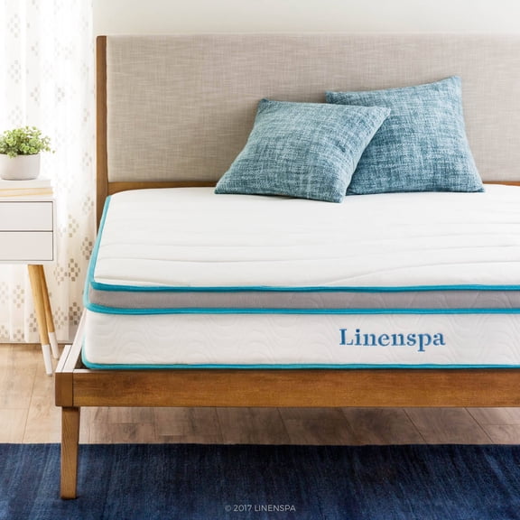 Linenspa Spring and Memory Foam Hybrid Mattress, 8”, Multiple Sizes