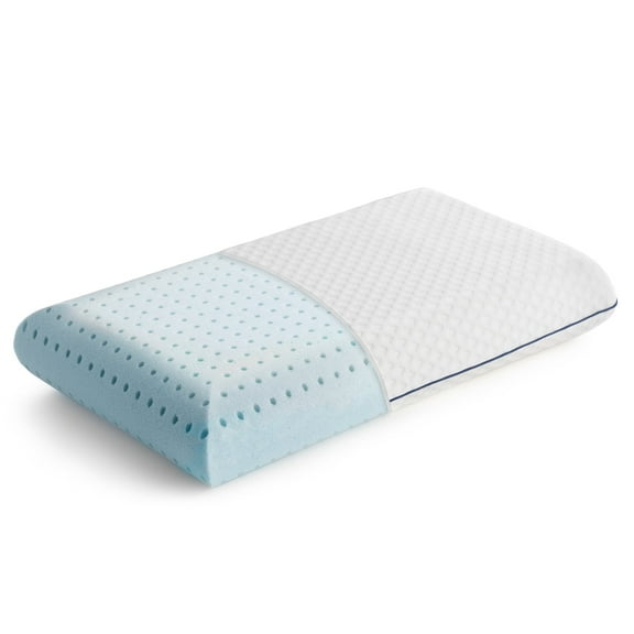 Linenspa Medium Feel Standard Size Ventilated Gel Memory Foam Bed Pillow with Washable Cover and Temperature Regulating Infusion