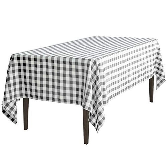 Linentablecloth 60 X 126-Inch Rectangular Polyester Tablecloth Black & White Checker