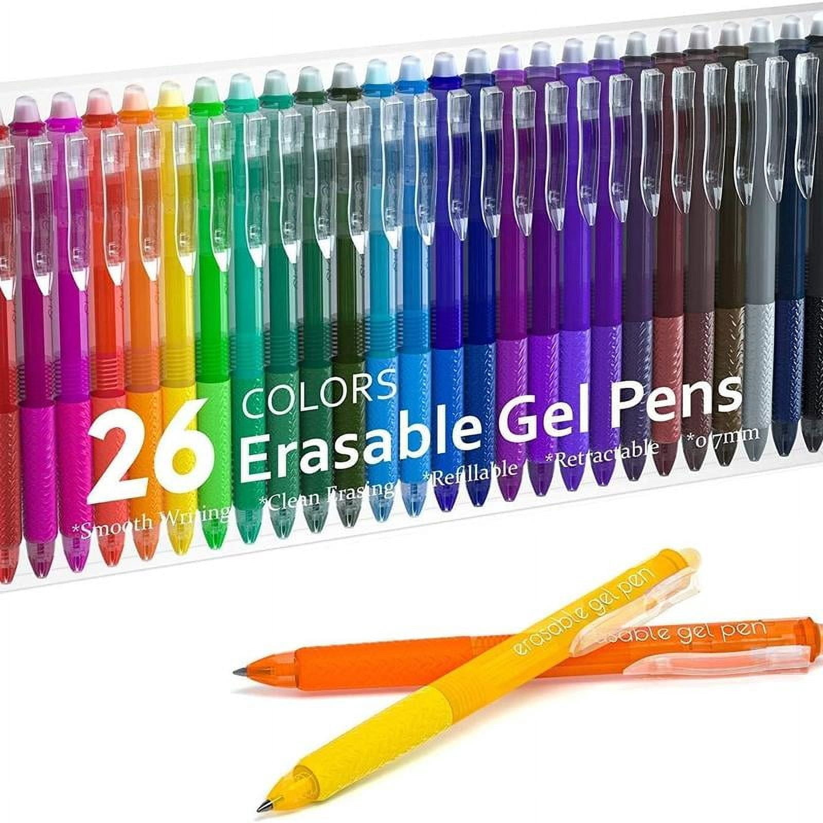 Lineon 15/22/26 Pack Erasable Gel Pens, Retractable Fine Point Clicker Pens in 15/22/26 Assorted Colors, Smooth Writing and Easy to Use for Students, Teachers and Artists, Drawing Writing Planner