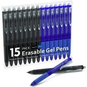 Lineon Erasable Gel Pens, 15 Pack Red Retractable Erasable Pens Clicker, Fine Point, Make Mistakes Disappear, Red Ink for Writing Planner and Crossword Puzzles