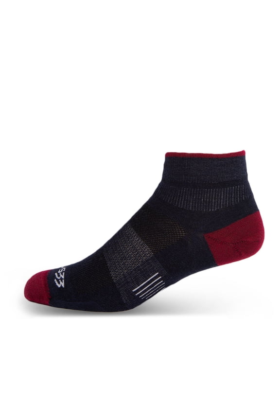 USA Made - Merino Wool Ankle Socks - Micro Weight Liner - Trail Running Socks - Merino Wool - Mountain Heritage - Patriot - X-Large