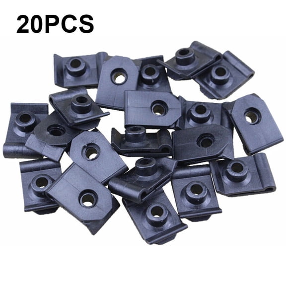Liner Clip U Nut Front Fender Nylon Material 1 4 Inch Screw Black For Toyota 53879-22010 Replacement 29Mm Length