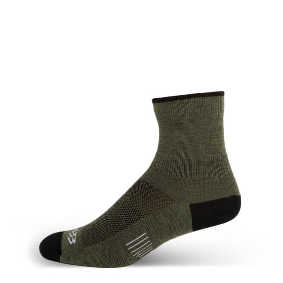 USA Made - Mini Crew Socks - Micro Weight Liner - Hiking Socks - Merino Wool - Mountain Heritage - Olive Drab - Medium