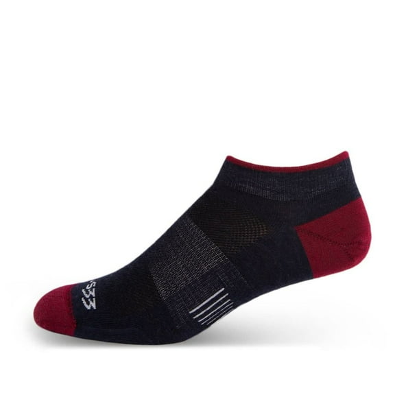 USA Made - No Show Socks - Micro Weight Liner - Merino Wool Running Socks - Mountain Heritage - Patriot - Large