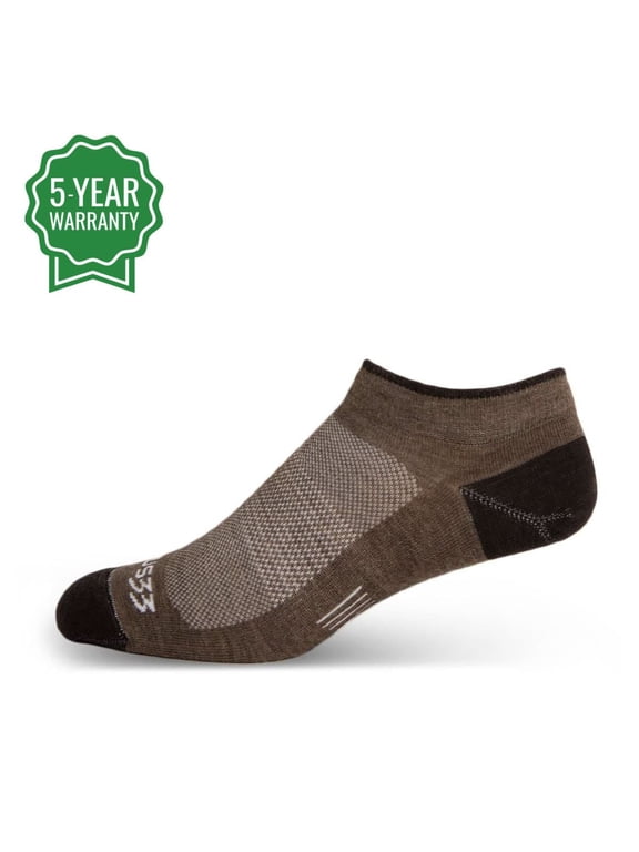 USA Made - Microweight - No Show Wool Socks - Olive Drab - Medium