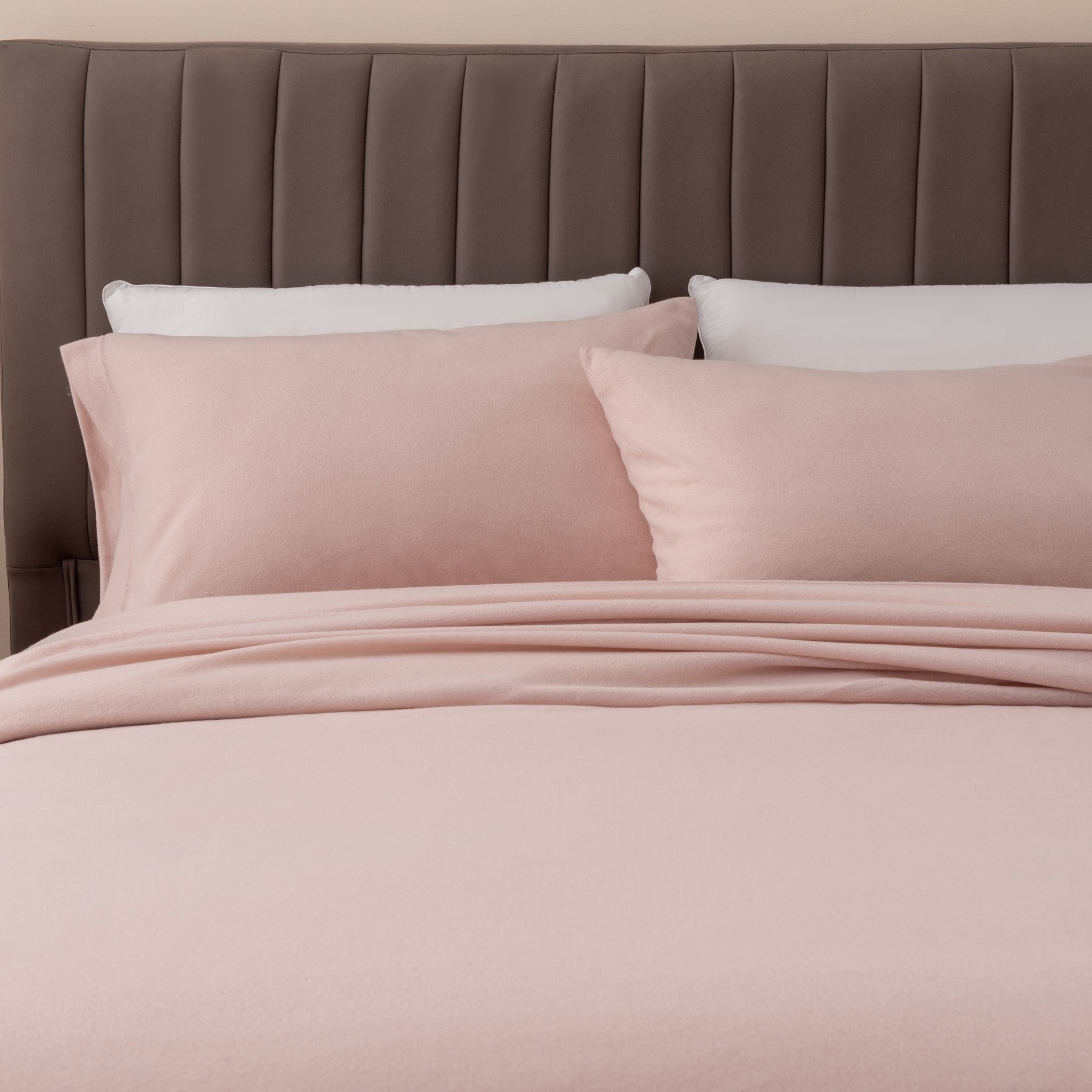 Blush Pink Queen Size Super Soft Fleece Sheet Set