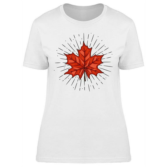 Lines And Maple Leaf T-Shirt Women -Image by Shutterstock, Female XX-Large