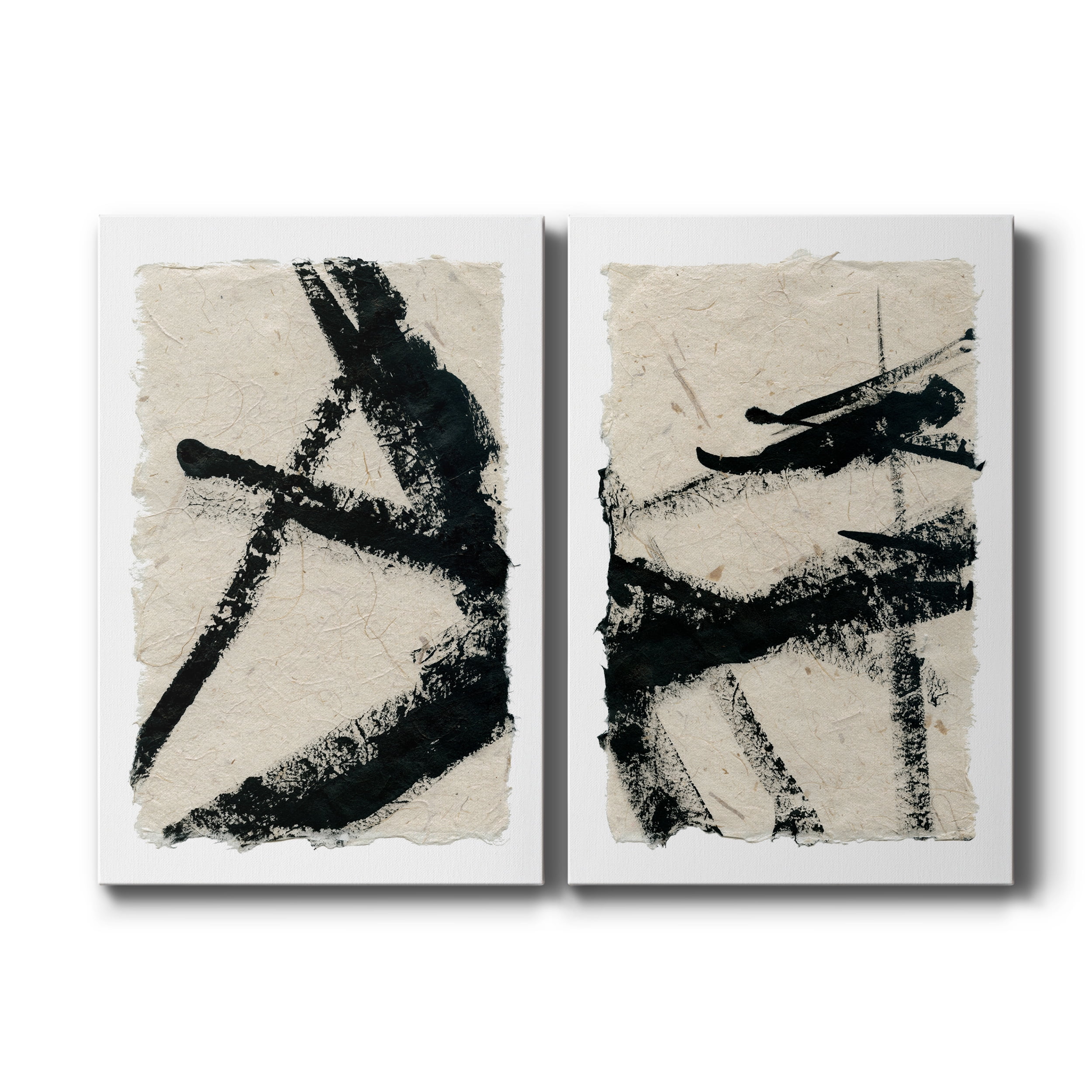 Lines Crossed I Premium Gallery Wrapped Canvas - Ready to Hang - Set of 2 - 32 x 48 Each