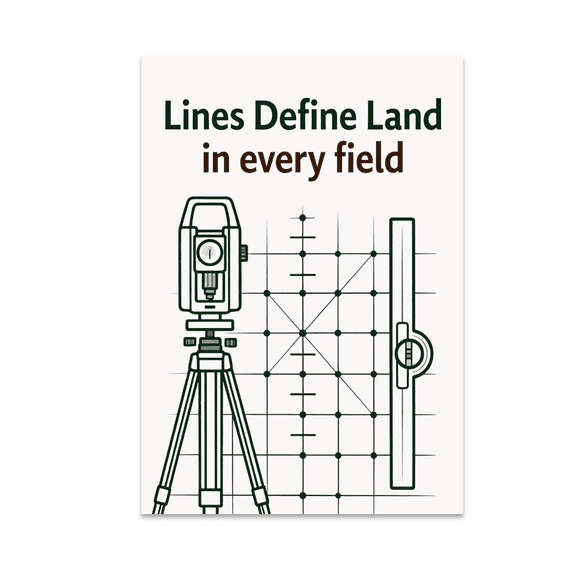 Lines Define Land in Every Field - Surveyor Enthusiast - 13x19 Poster Print