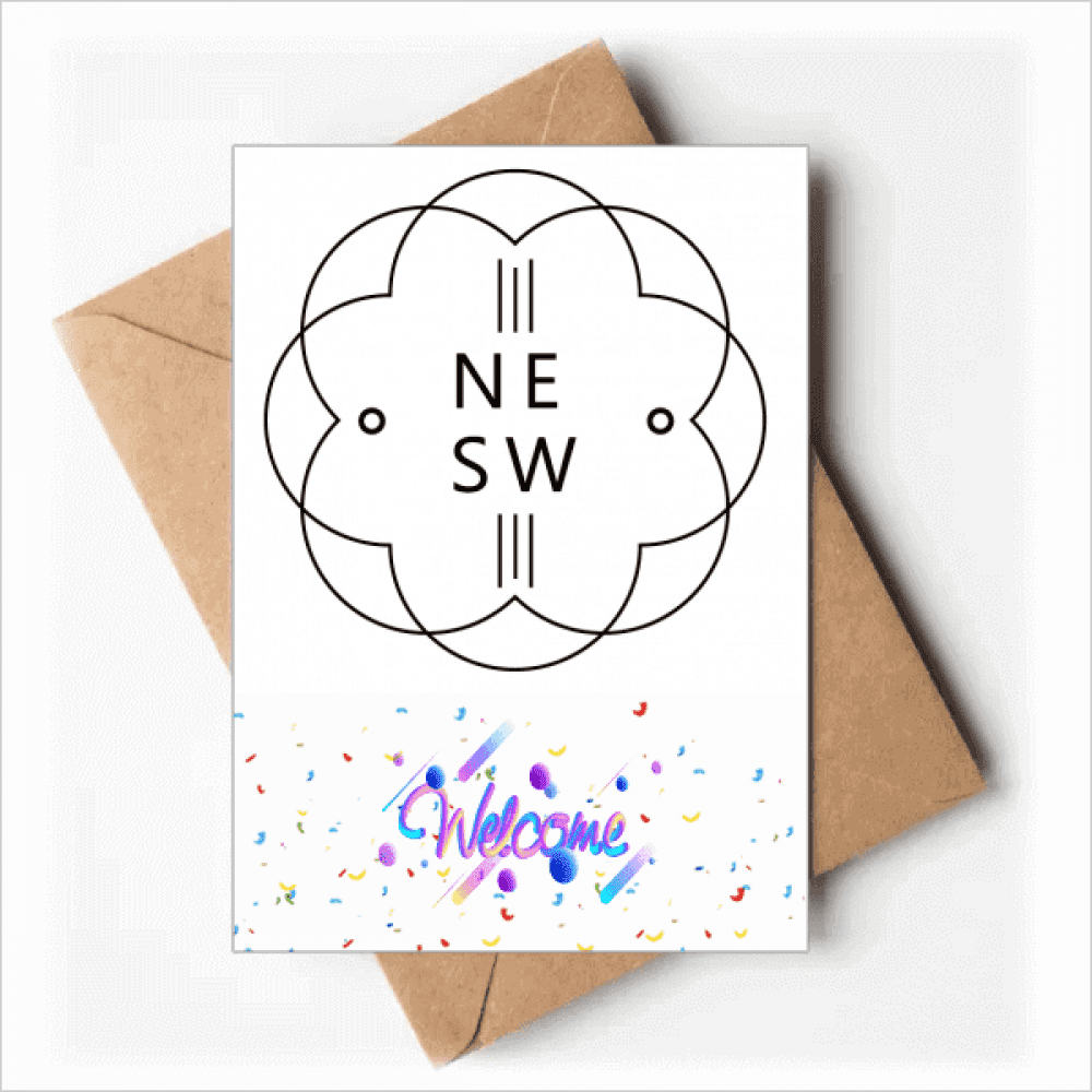 Lines Flowers Pure Art Deco Fashion Welcome Back Greeting Cards Envelopes Blank