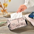 thumbnail image 1 of Lines Hearts Pink Napkin Dispenser Leather Paper Napkins Holders Elegant Modern Fancy for Kitchen Dining Room Table Decor, 1 of 7