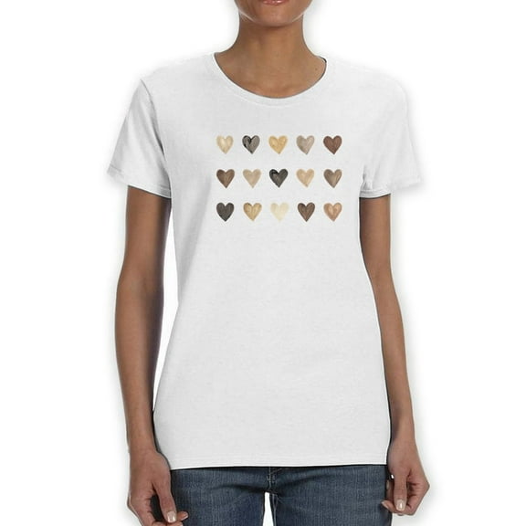 Lines Of Hearts T-Shirt Women -Smartprints Designs, Female Small