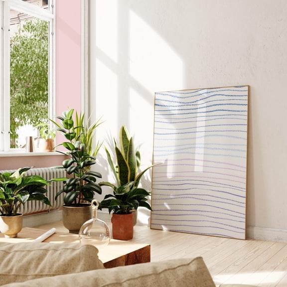 Lines Sketch Drawing Colorful Abstract Geometric Wall Art, Unframed Canvas 24x36in