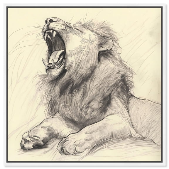 Lines of the Hunter Canvas Animal Art Prints by Art Remedy, White Frame, 40" x 40"