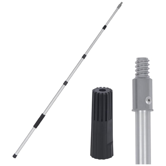 18ft Reach Telescoping Pole, 3-12 ft Multi-Purpose Extension Pole, Sturdy Aluminum Alloy Paint Extendable Pole for Cleaning, Feather Duster, Window Washing Kit, Paint Roller, Window Squeegee