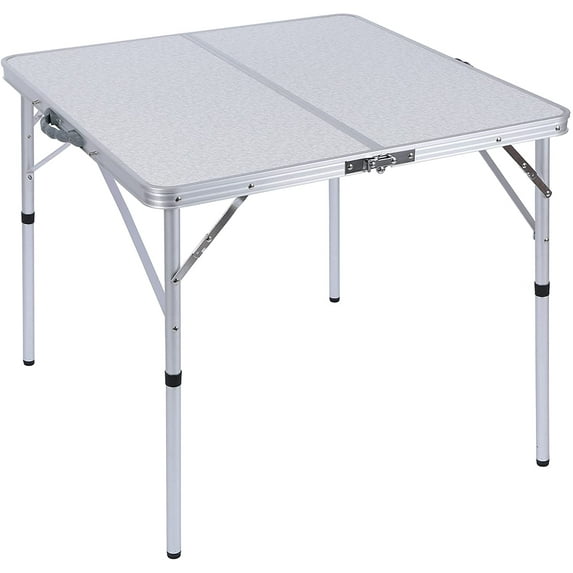 Lineslife 32" Square Folding Card Table, Lightweight Portable Fold in Half Small Card Tables for Adults Indoor Outdoor Use, White