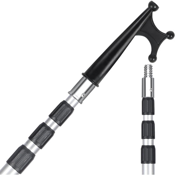 Lineslife 4.3-to-12 Foot Boat Hooks for Docking,Telescoping Boat Hook,Sturdy and Lightweight Push Pole for Boat Accessories