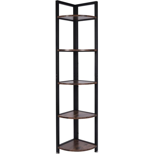Lineslife 5Tier Industrial Corner Shelf Stand, Multipurpose Tall