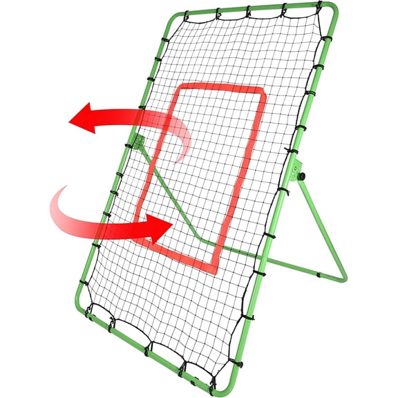 Lineslife Baseball Pitchback Rebound Net, Adjustable Angle Baseball Softball Rebounder for Throwing and Pitching Practice, 6 x 4 Feet