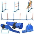 thumbnail image 1 of Lineslife Dogs Agility Course Backyard Set, 7 Pc Indoor Outdoor Agility Training Equipment for Dogs, 3 Jumps 2 Tunnels with Sandbags - Weave Poles for Dog Obstacle Training, 1 of 9