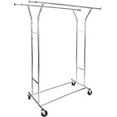 thumbnail image 1 of Lineslife Double Clothing Rack with Wheels, Rolling Clothes Rack Heavy Duty Garment Racks for Hanging Clothes Adjustable, Double Rail, 1 of 7
