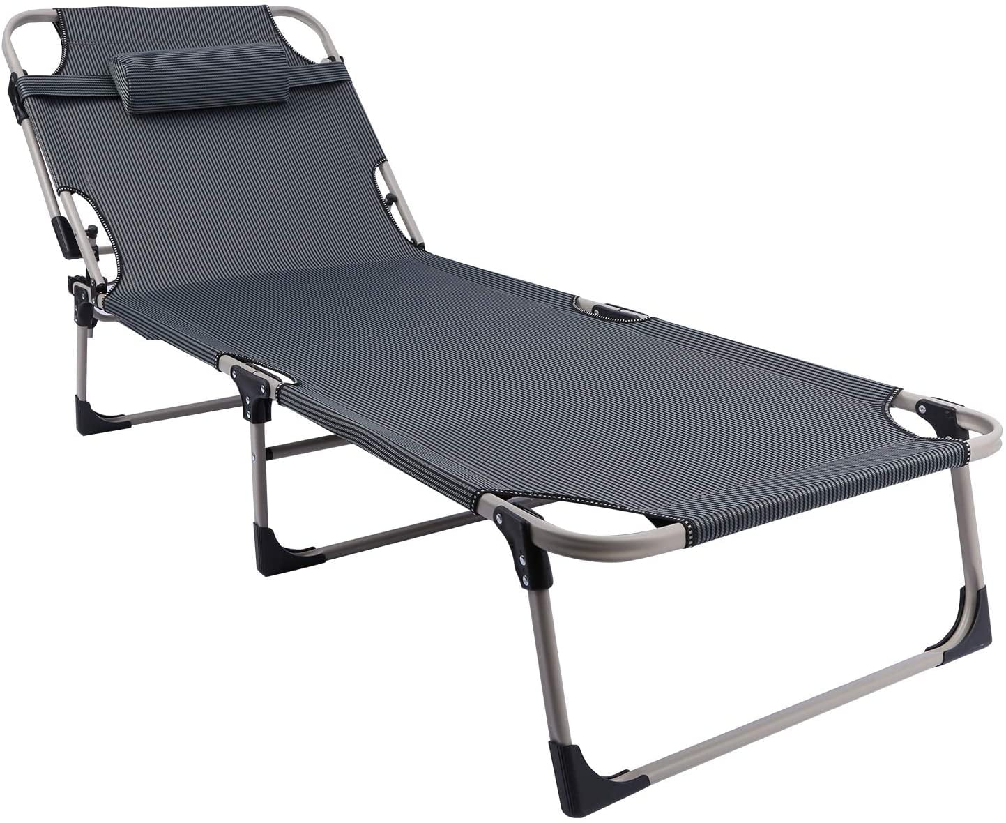 Lineslife Folding Sunbathing Lounge Chair for Adults, Adjustable 4