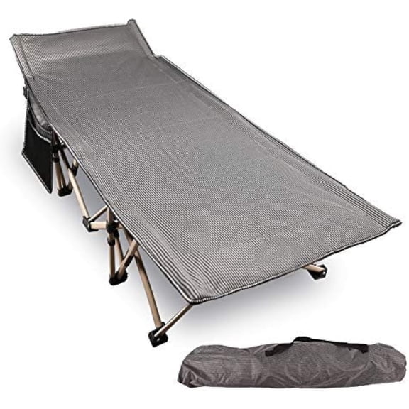 Lineslife Oversized Camping cots for Adults 500lbs, Extra Wide Sleeping Cots Tall Sleeping Cots Heavy Duty, XL Cots Portable for Outdoor Indoor Office, Grey