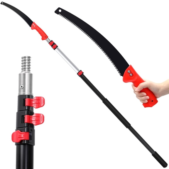 Lineslife Reach Tree Trimmer, Telescoping Manual Pole Saw,4-12FT Extension Pole, Manual Branches Pruner for Backyard