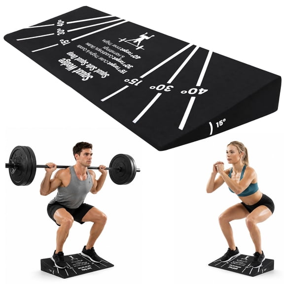 Lineslife Squat Wedge Block Non-Slip Slant Board Heel Elevated for Squats Deadlifts Weightlifting Home Gym