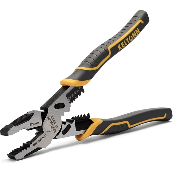 Linesman Pliers Wire Stripper Crimper Combination Tool, 9" 6-in-1 Heavy Duty Cr-V Steel Pliers for Gripping, Stripping, Crimping, Electrical Work