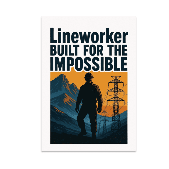 Lineworker Built for the Impossible - Lineman Enthusiast - 13x19 Poster Print