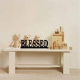 thumbnail image 1 of Linfevisi Black Wood Believe Blessed Sign Standing Block Letters Sign Rustic Freestanding Wood Word Decor Decorative Believe Blessed Table Sign Cutout Word Art Believe Blessed Shel, 1 of 7