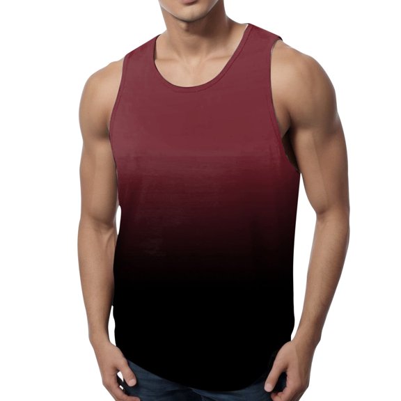 Linfrsh 2024 Tanks Tops for Mens Printed Graphic Sleeveless Beach Vacation Tank Top Muscle Shirt for Workout Gym Jogging ,XL