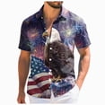 thumbnail image 1 of Linfrsh 250 Anniversary Usa Mens Shirts, Mens 4th of July Shirt Hawaiian Shirt Patriotic Eagle Flag Button Down Shirts for Men(Purple,2XL), 1 of 6
