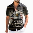 thumbnail image 1 of Linfrsh 250 Anniversary Usa T Shirt, Mens American Flag Shirt Hawaiian Shirts for Men | Printed Men's Casual Short Sleeve Button-Down Shirts, Patriotic Style(Dark Gray,5XL), 1 of 6