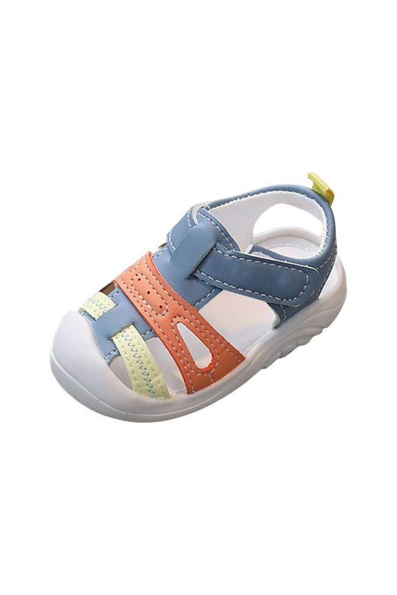 Baby Boy Girl First Walking Shoes Sneakers Crib Shoes Breathable Lightweight Slip On Casual Shoes(Blue,Size 9-12 Months )