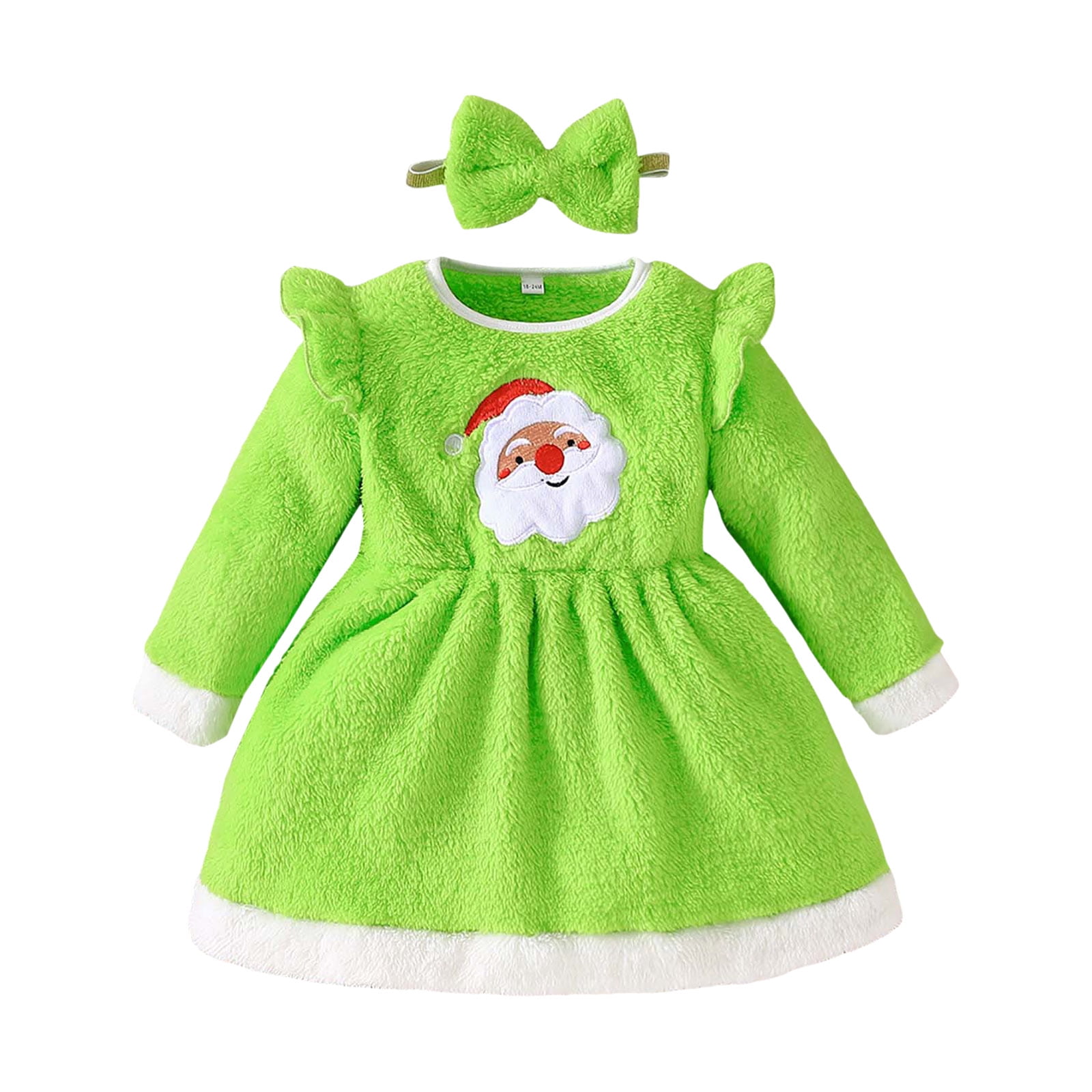 green christmas dress infant Lnmqlpdbs Christmas Dress 5t Baby Girl Christmas Dresses 12-18 Months Girls Green Christmas Black Long Sleeve Dress Puffy Dress Baby Outfits Clothes,