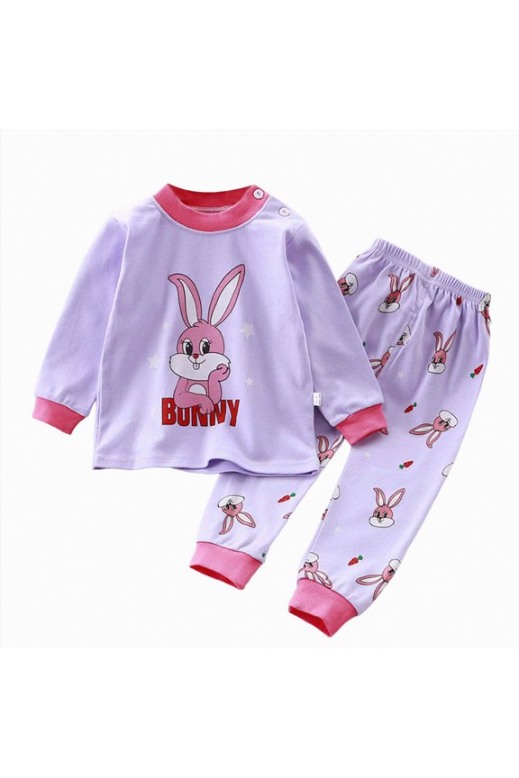 Baby Girl Outfit Fall Baby Boy Girl Pant Set Toddler Crewneck Long Sleeve Pullover Sweatshirt Sweatpant 2Pcs Winter Outfits Clothes(Purple,3-4 Years)