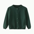 thumbnail image 1 of Linfrsh Baby Girls Cotton Cardigan Long Sleeve Kid Button Sweater Girl Crew Neck Cardigans Uniform Sweater(Dark Green,12-18 Months), 1 of 4