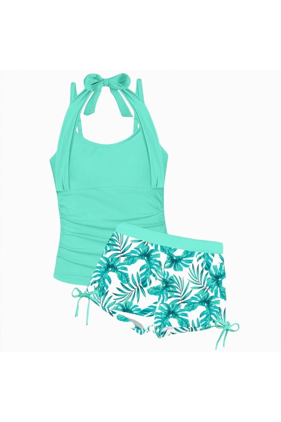 Baby and Toddler Girl Ruffle Bikini Swimsuit, 2-Piece, Sizes 12M-5T(Mint Green,13-14 Years)