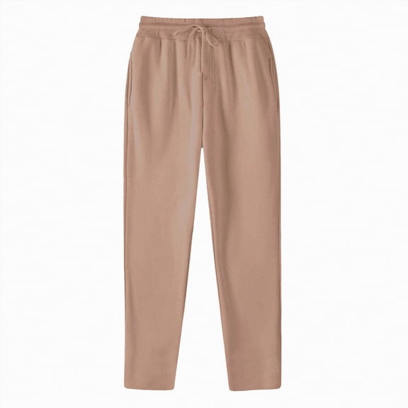 Linfrsh Baggy Pants Women's Fleece Lined Oversized Sweatpants Baggy Open Bottom Lounge Pants Drawstring Casual Athletic Trousers Coffee,M