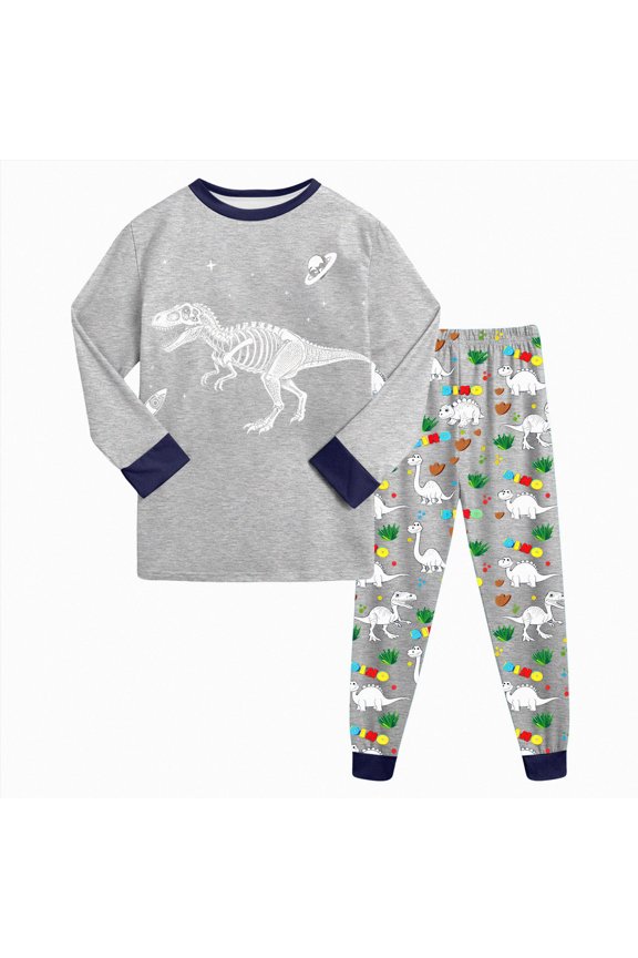 Bamboo Viscose Toddler Boys Pajamas Cool Boys Pajamas Comfy Long Sleeve Graphic Top + Pant Fall Winter Pjs Set 2 Piece for 1t 2t 3t 4t 5t Kids Sleepwear Set Toddler Boys Clothes