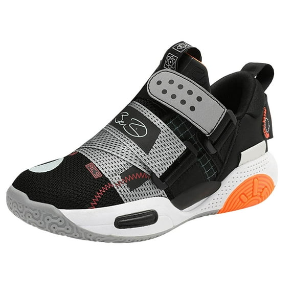 Linfrsh Basketball Shoes for Boys and Girls,Walking Running Shoes Breathable Comfortable Boys Sneakers for Little and Big Kids(Black,13.5)