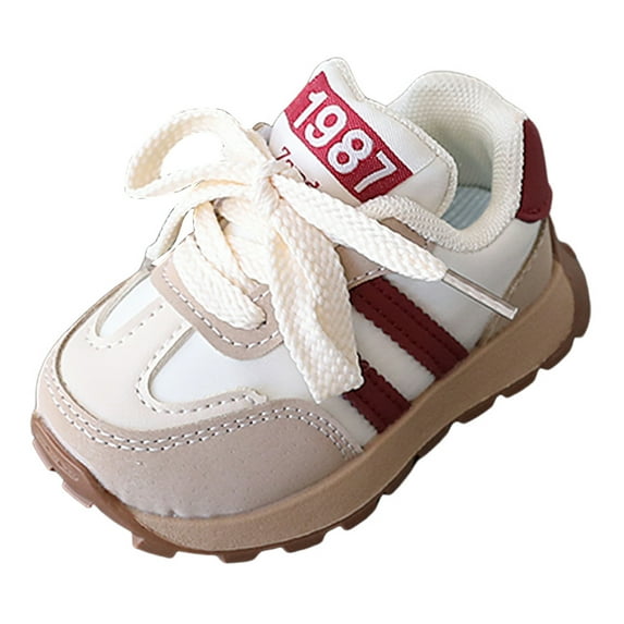 Linfrsh Big Girls Shoes Boys Sneakers Girls Hook-and-Loop Steel Toe Lightweight Breathable Comfort Shoes Sneakers Red,6